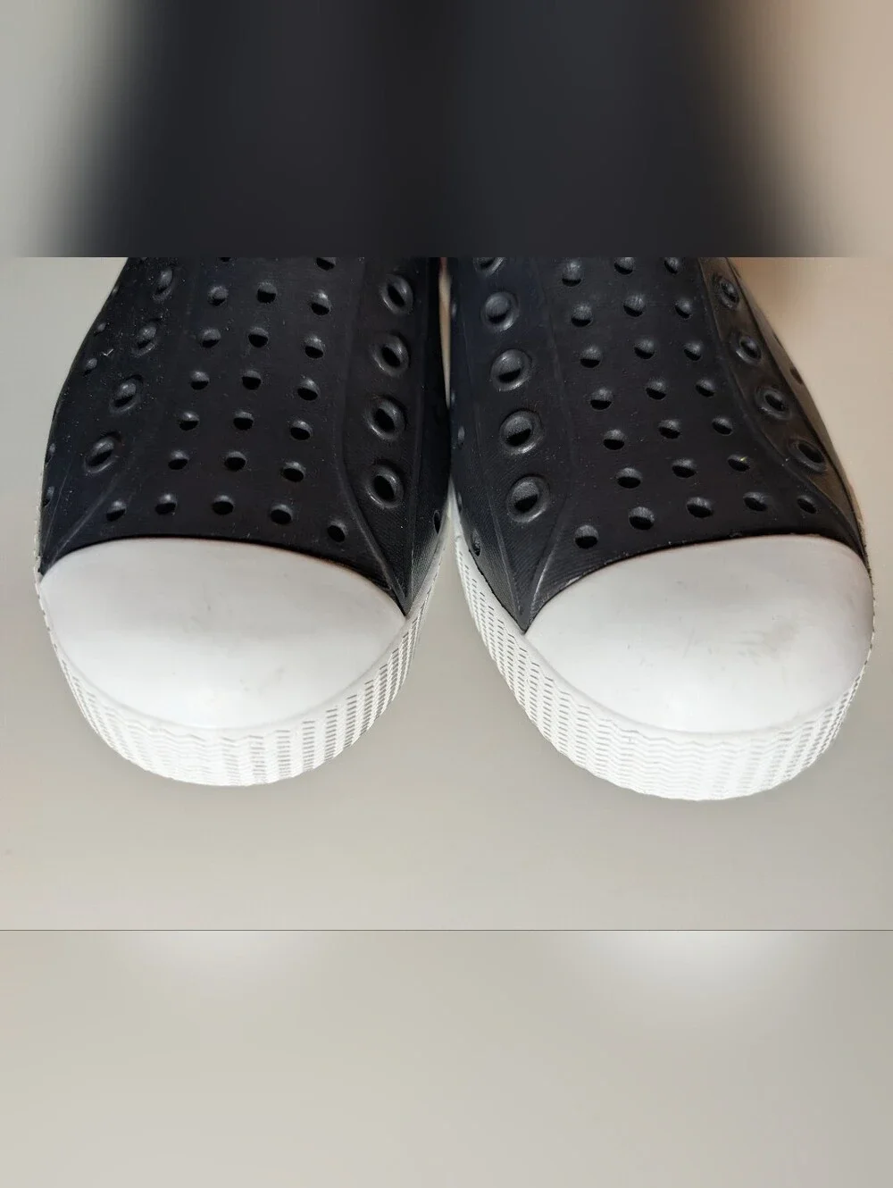 Native Jefferson Jr 1 Waterproof Slip-On Shoes in Black/Red With Flames NWT